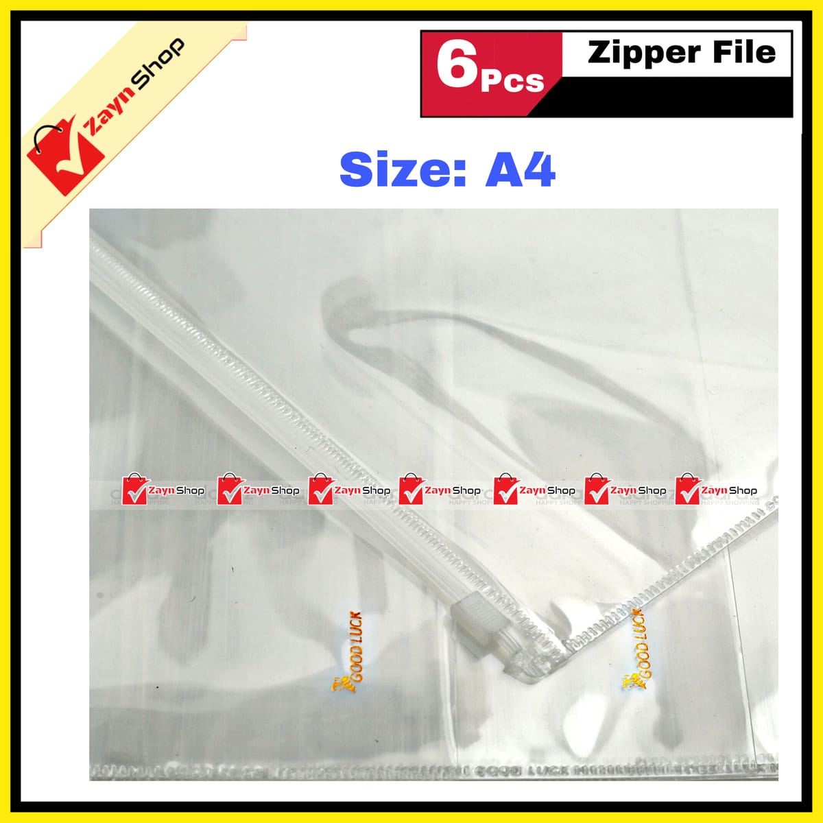 Good Luck Zipper file A4 size 6 pcs