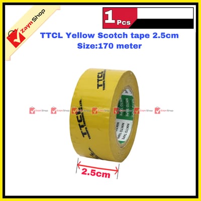 Scotch Tape Yellow TTCL 2.5cm wide Big Size 130 meter 1 pcs_img_2