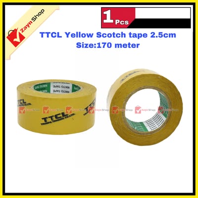 Scotch Tape Yellow TTCL 2.5cm wide Big Size 130 meter 1 pcs_img_3