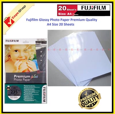 Fujifilm Glossy Premium Quality Photo Paper A4 Size 20 Sheets_img_4