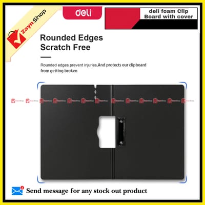 Deli Foam Clip Board with Cover Horizontal Dark Grey 64512 (1 pcs )_img_5
