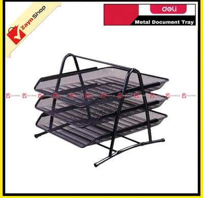 Deli 9181 Metal Document File Tray (3 Layer)_img_0