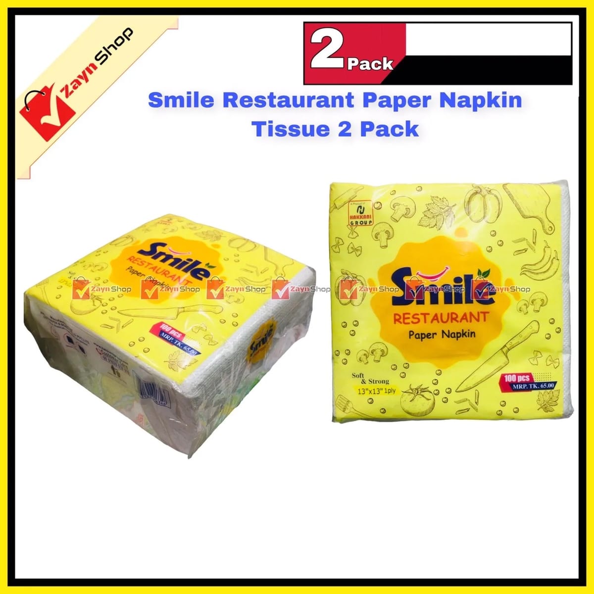 Smile Restaurant Paper Napkin Tissue 2 Pack