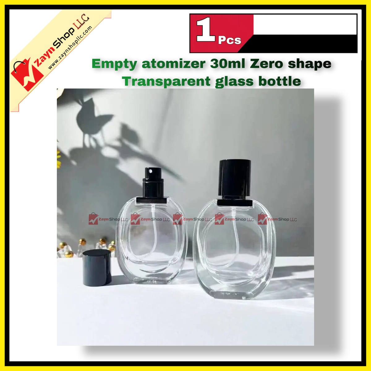 Empty atomizer 30ml Zero shape Transparent glass bottle 1 pcs