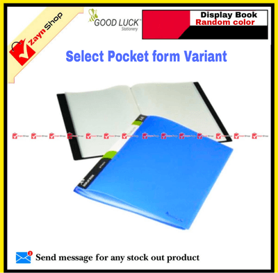 Good Luck Display Book 20/30/40/ 60 pocket Thick Plastic File Folder Display Presentation Book, A4 Size Random color 1pcs_img_0