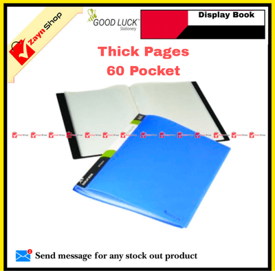 Good Luck Display Book 20/30/40/ 60 pocket Thick Plastic File Folder Display Presentation Book, A4 Size Random color 1pcs_img_5