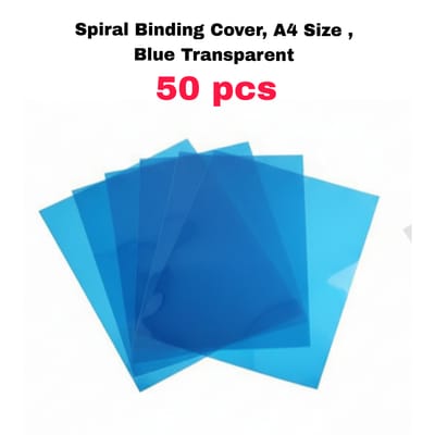 Spiral Binding Cover, A4 Size , Transparent or Blue Transparent Pack of 10 or 50 Sheets_img_6