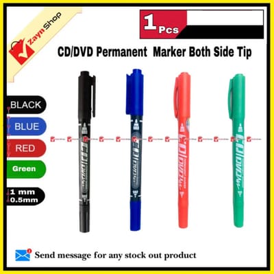GXIN Permanent Marker Both side Tip (0.5mm and 1 mm ) CD/DVD Marker 1pcs Black / Blue / Red / Green_img_0