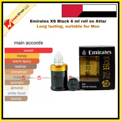 Emirates XS Black 6 ml roll on Attar Light Fragrance Attar long lasting, suitableq for Men_img_0