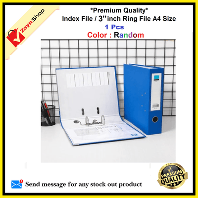 Index File / Premium Quality 3 inch 2 Ring File / Data Bank Ring File Random Color 1pcs_img_2