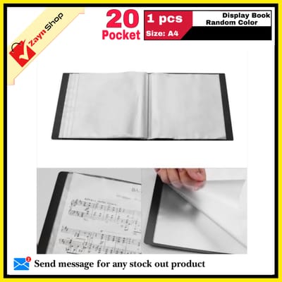 Display Book 20 Pocket Thin Plastic File Folder Display Presentation Book, A4 Size Random Color 1pcs - Innovative Design - Organize with Style_img_2
