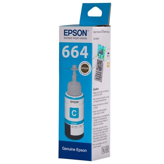 Epson 664 Ecotank Ink 70ML 1 pcs, For Epson L130/L380 Printer (select Color) Black, Cyan, Yellow, Magenta Ink