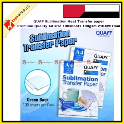 QUAF Sublimation Heat Transfer paper Premium Quality A4 size 100sheets 100gsm 210X297mm_img_5