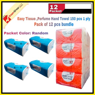 Easy Tissue Perfume Hand Towel 150 pcs 1 ply Pack of 12 pcs bundle_img_0