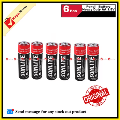 Sunlite Pencil Battery Heavy Duty AA 1.5V 6 pcs_img_1