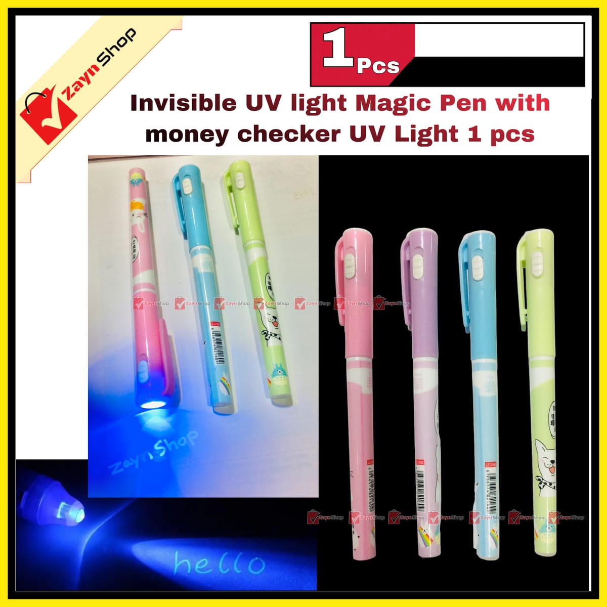 Invisible Ink UV Light Pen With Money Checker 1 Pcs