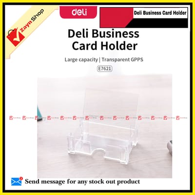 Deli Business visiting Card Holder /Card Box- Transparent 1 pcs_img_2