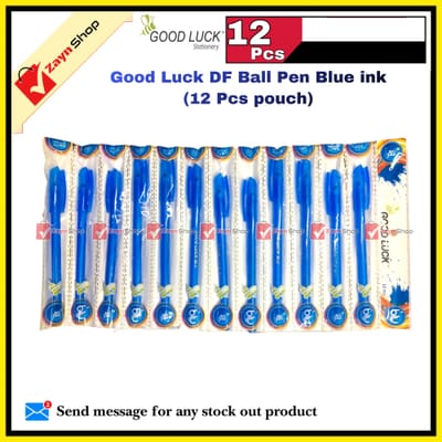 Good Luck DF Ball Pen Blue ink 0.6mm (12 Pcs pouch)_img_0