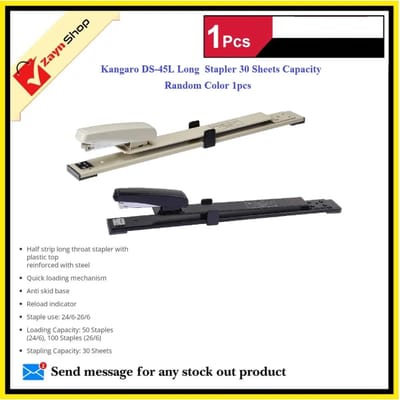 Kangaro DS-45L Long Stapler 30 Sheets Capacity Random Color 1pcs_img_0