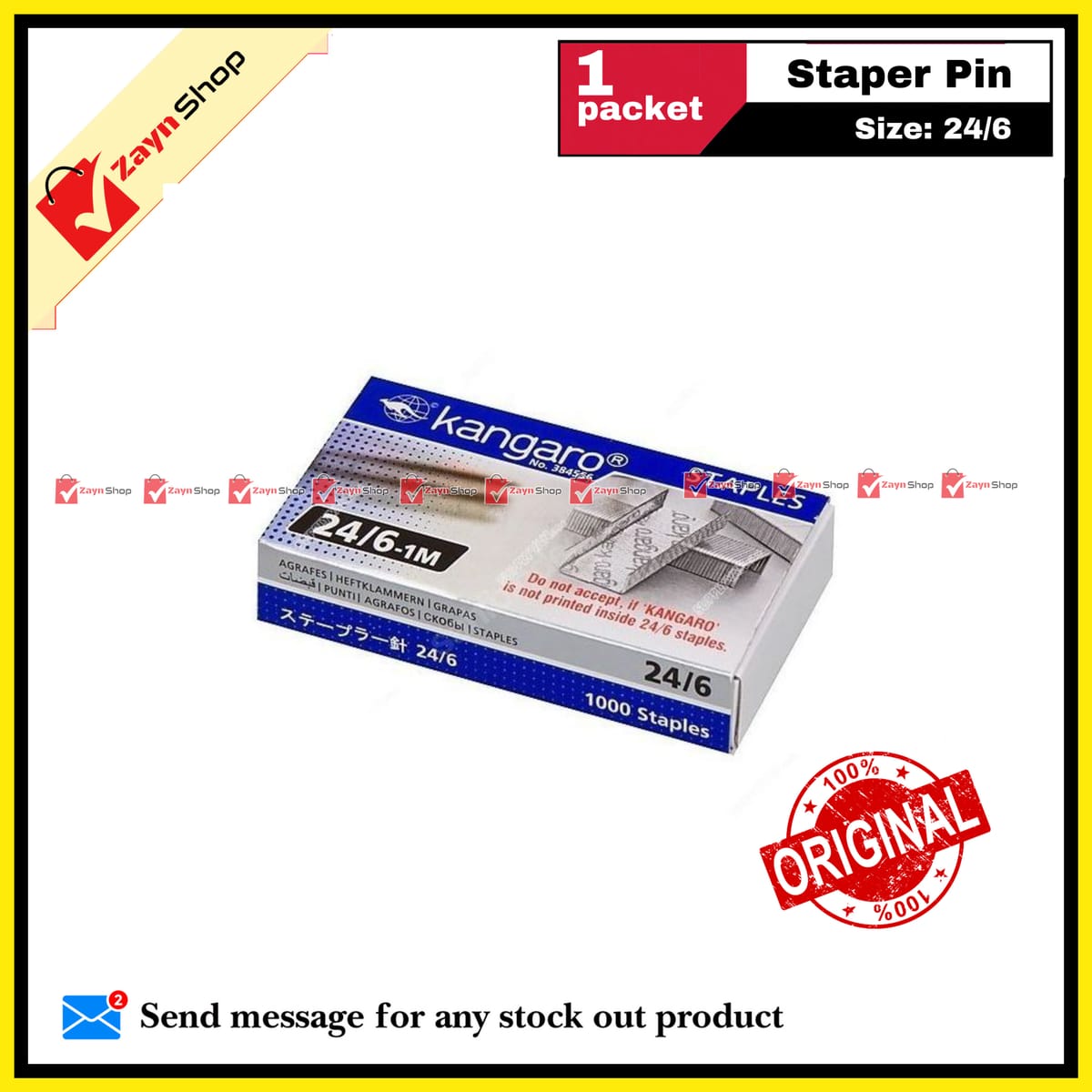 Kangaro Stapler Pin Size 24/6 1 Packet