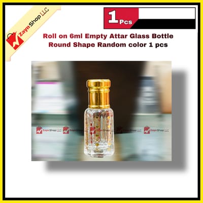 Empty Roll on Glass Attar bottle 6ml Round Shape Random color 1 pcs_img_3
