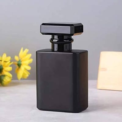 Empty Perfume Atomizer Refillable Black Square Glass Spray 50ml Bottle 1 pcs_img_0