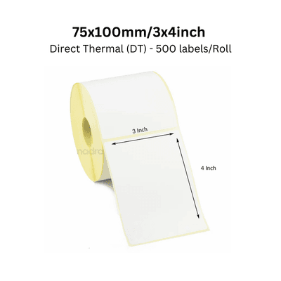 Direct Thermal Label Sticker Paper Premium Quality 75*100mm or (3inch x 4 inch) For Shipping Label 500 pcs 1 roll_img_0