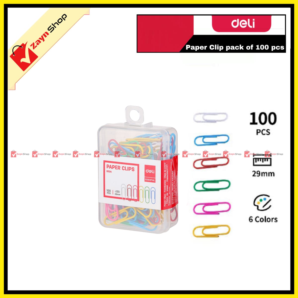 Deli Color Paper Clip Gems clip Pack of 100 pcs