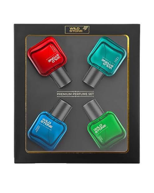 Wild Stone Premium Perfume Combo 4pcs– Edge, Forest Spice, Hydra Energy & Ultra Sensual Long-Lasting Fragrance | Pack of 4 (30ml Each) 30 ml × 4N = 120 ml | Perfect for Gifting