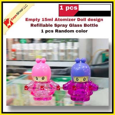 Empty 15ml Atomizer Doll design Refillable Spray Glass Bottle 1 pcs Random color_img_1